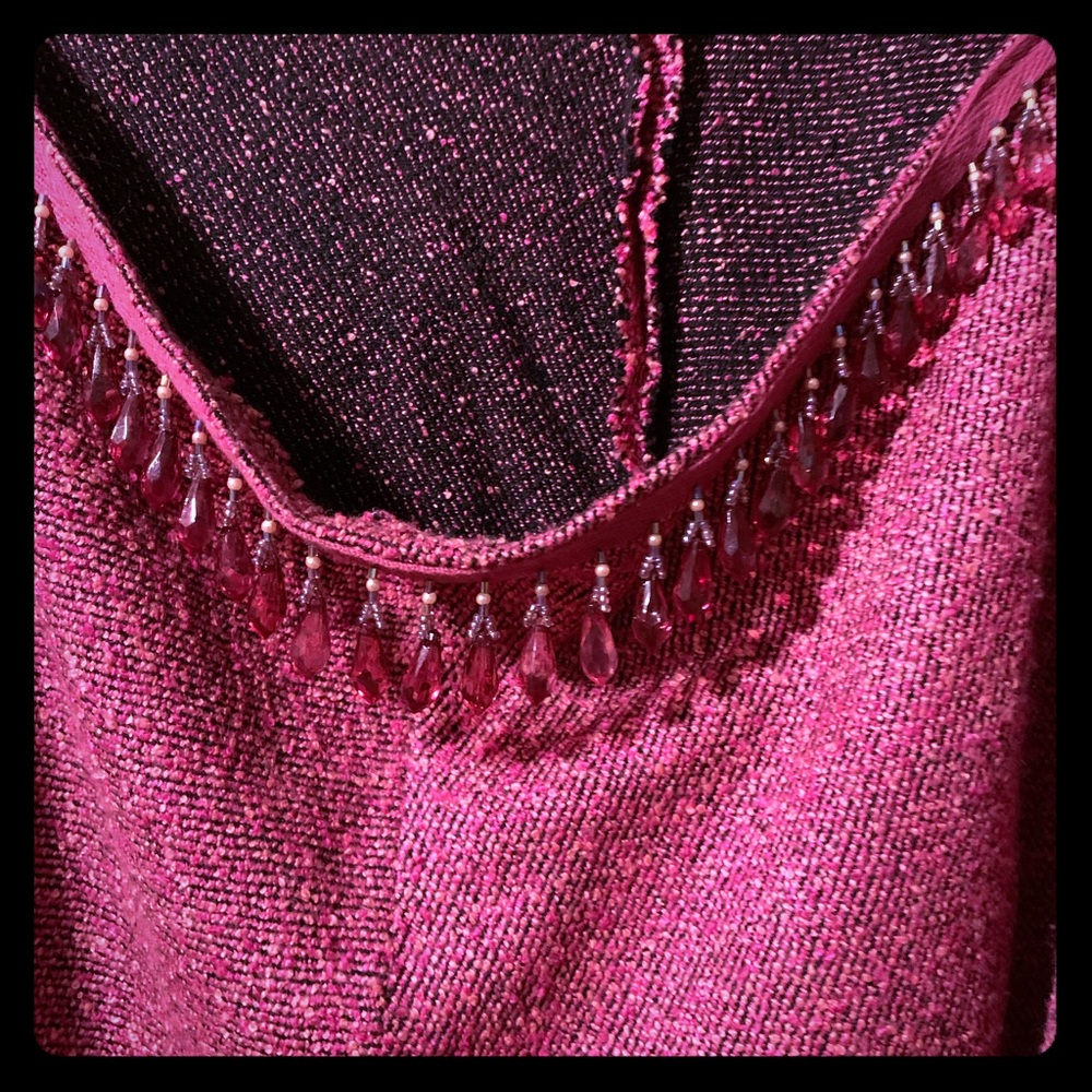 Beautiful wine color beaded poncho
